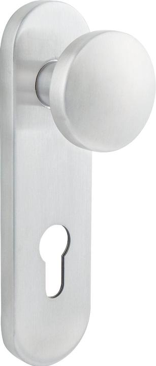 BKS Knopfkurzschild für aussen PZ 72 Knopfschild rund Aluminium silber eloxiert (Türschildgarnitur)