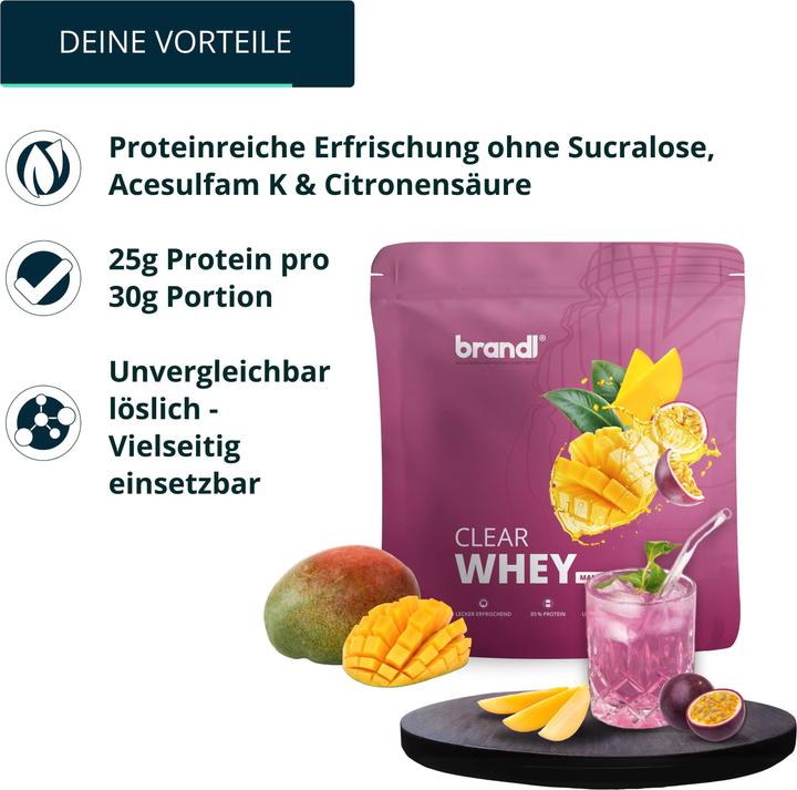 Image du produit Brandl-Nutrition Poudre de Clear Whey (Mangue Maracuja, 1 pcs, 800 g)