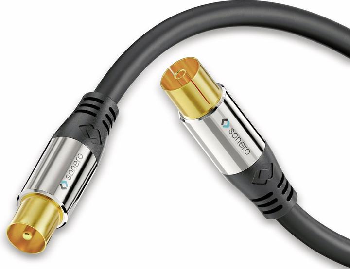 Image du produit Purelink Câble d'antenne TV Premium / Câble coaxial, 7,50m, noir (Câble d'antenne)