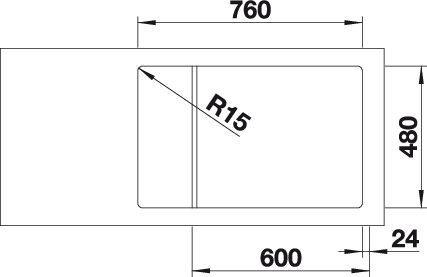 Actual product image Blanco Lemis XL 6 S-IF Compact (Fitted sink, 78 cm, 50 cm)