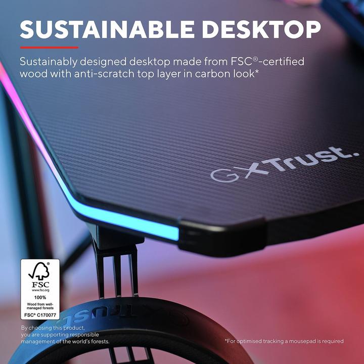 Image du produit Trust GXT 709 Luminus Gaming LED Desk