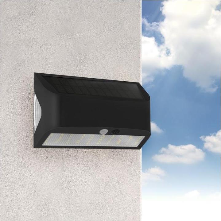 Produktbild Century Arcadia Max Solar LED-Wandleuchte schwarz (600 lm, IP65)