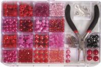 Rayher Perlen-Box mit Zange, pink, 180 g