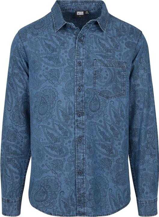 Urban Classics Printed Paisley Denim Shirt (S)