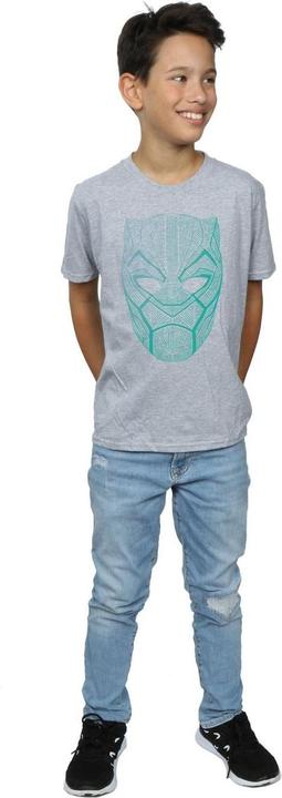 Actual product image Boys Black Panther Tribal Mask T-Shirt (128)
