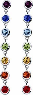 Image du produit Crystalp Boucles d'oreilles longues avec cristaux colorés Balance Post Chakra 42162.MUL. E