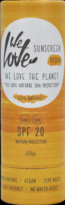 Produktbild We Love The Planet Natürlicher SUNSTICK SPF 20 UVA - UVB - Hypoallergenic | Waterproof (Sonnenstick, Sonnencreme Gesicht, SPF 20, 50 ml, 50 g)