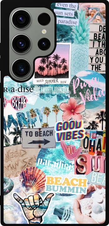 Image du produit PhoneLook Coque Silicone rigide noir Summer 20 collage (Samsung Galaxy S23 Ultra)