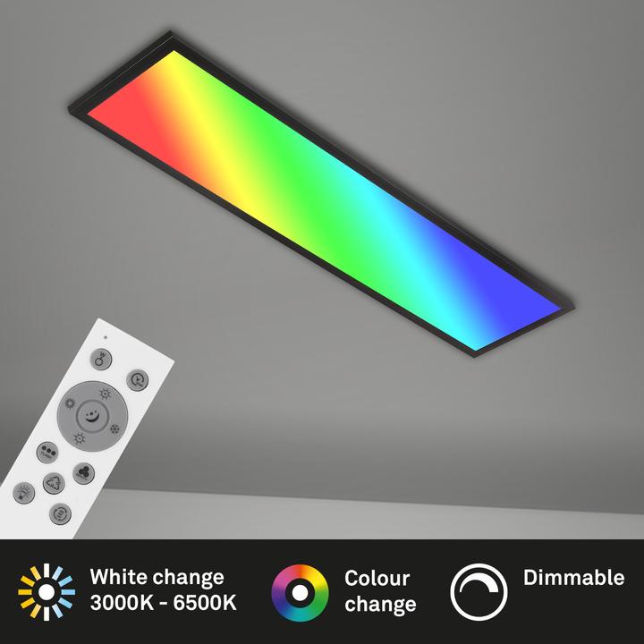 Image du produit Briloner Panneau LED RGB CCT, noir, 1xPlaque LED/24W + LED RGB (2400 lm)