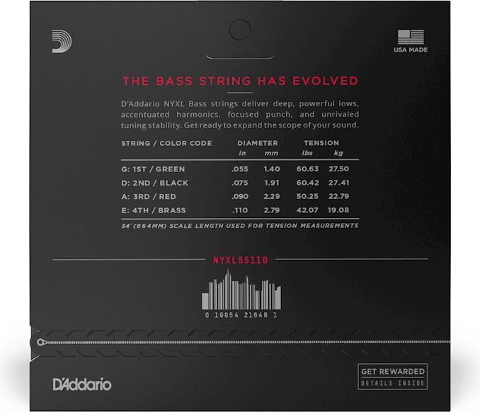 Actual product image D'Addario NYXL Bass 55110 (4 x, Guitar, 0.06")
