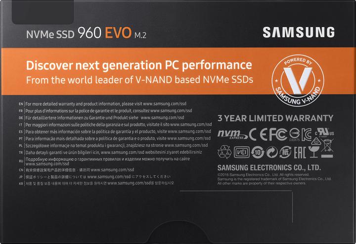 Actual product image Samsung 960 Evo (500 GB, M.2)