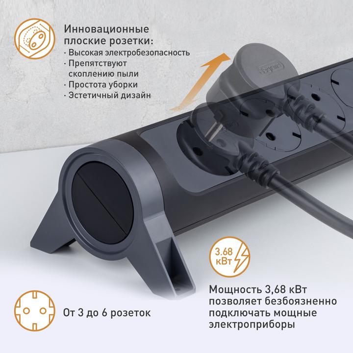 Produktbild Legrand Drehbare Steckdosenleiste, 5-fach Steckdose (5 x, CEE 7/3, CEE 32/5, 1.50 m)