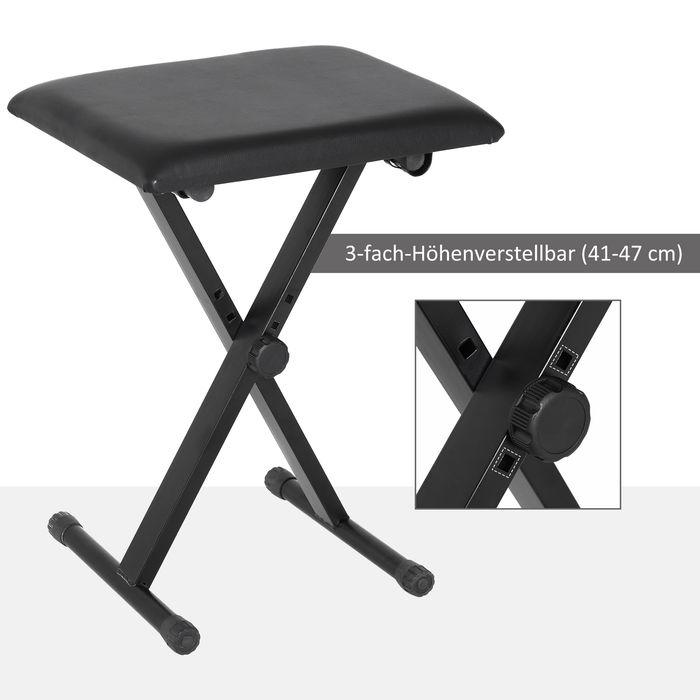 Immagine prodotto Swisshandel24 Sgabello per pianoforte Panca per pianoforte Sgabello cosmetico Altezza regolabile Pieghevole (Sedia da musicista)