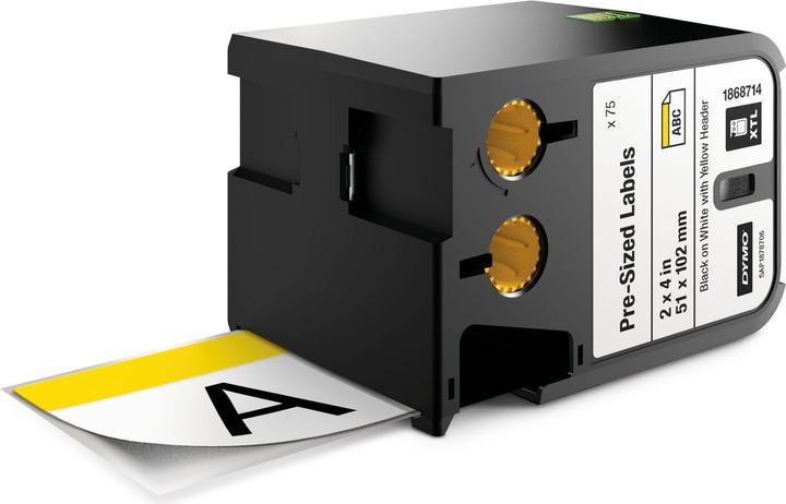 Dymo XTL Pre-Sized Label, Black on White