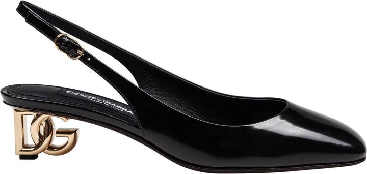 Dolce & Gabbana slingback in black patent leather with dg heel (37)