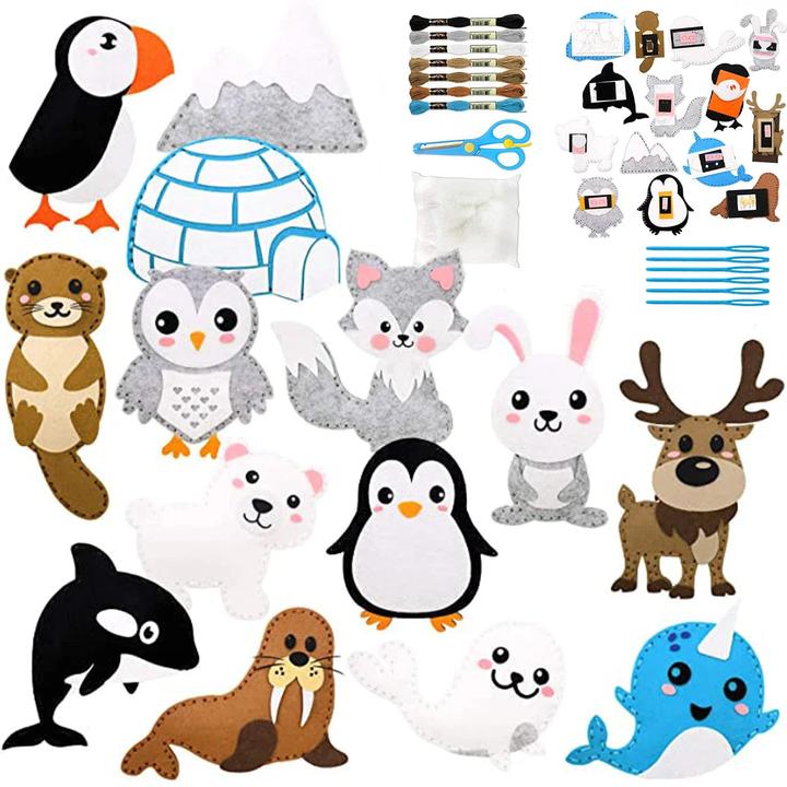 Immagine prodotto Activity Board Animali di feltro da cucire fai da te Kit di cucito Creature della foresta Ornamenti di peluche Kit