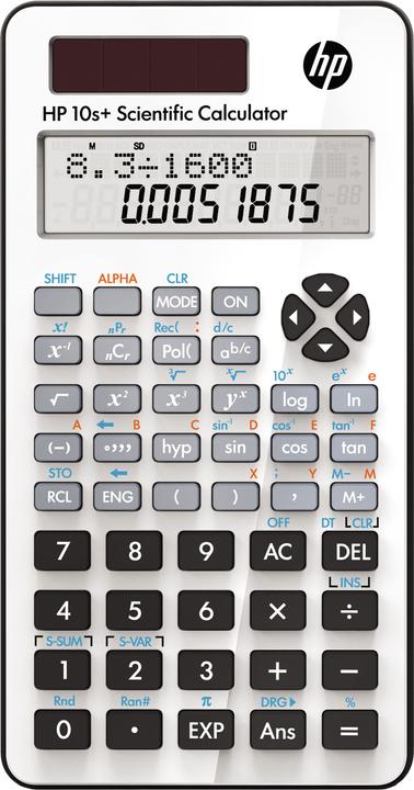 Actual product image HP 10s+ Scientific calculator white (Batteries, Solar cells)