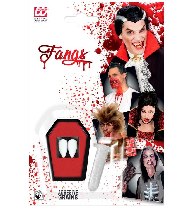 Actual product image Widmann Vampire teeth with adhesive cream