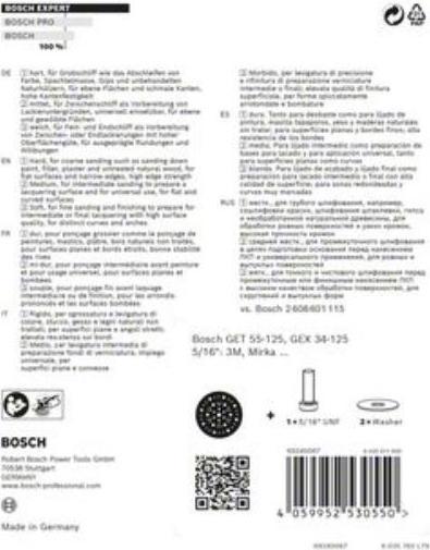 Image du produit Bosch Professional Zubehör Expert Multihole (Expert Trou Multiple) Plateau d'appui universel, 125 mm, dur (Dur)