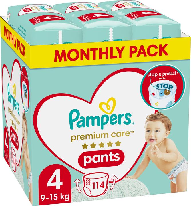 Pampers Premium Care (Dimensione 4, Pacco mensile, 114 Pezzo/i)