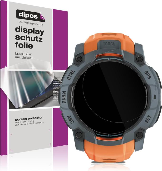 Dipos Schutzfolie Klar für Garmin Instinct 3 AMOLED (50 mm)