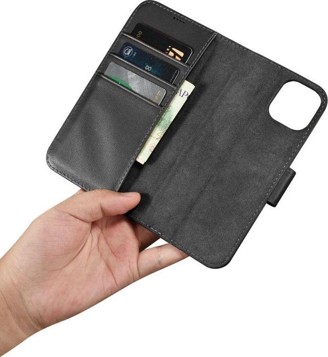 Actual product image iCarer wallet case 2 in1 case iPhone 14 leather flip cover antiRFID black (WMI14220725-BK) (Apple iPhone 14)