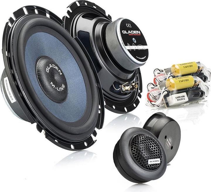 Immagine prodotto Gladen Glad Audio M165 Slim - Altoparlante per auto - Composet da 16,5 cm - Set di 2 altoparlanti da