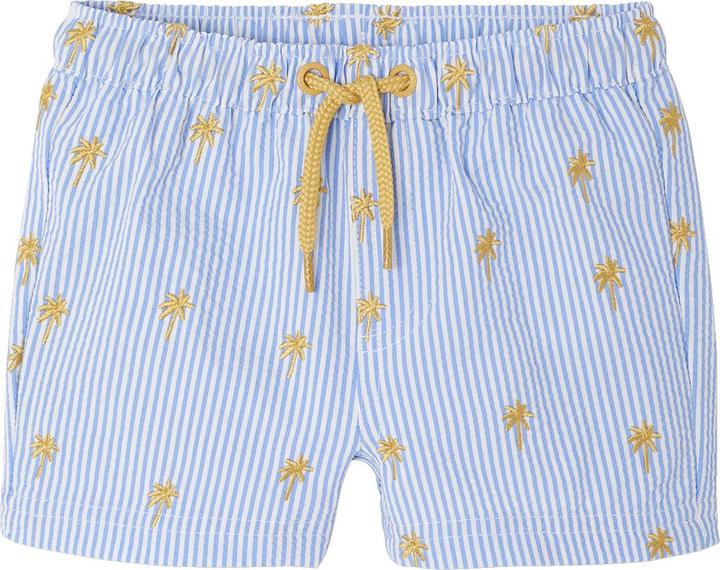 Vertbaudet Jungen Baby Badeshorts mit Streifen und Palmen
