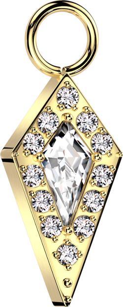 Produktbild Star Piercing Anhänger vergoldet Diamant Kristall silber Kristalle silber (ohne Messing, Titan G23)