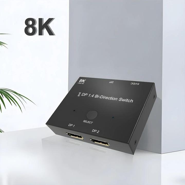 Image du produit Hermex Commutateur Displayport 2x1 ports bidirectionnel 8K@30Hz Commutateur DP