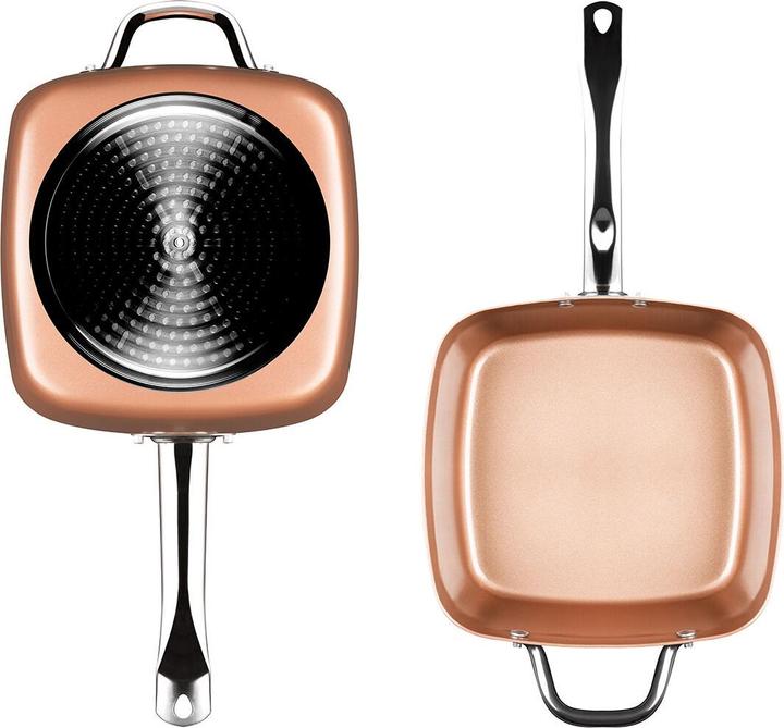 Produktbild InnovaGoods Schmorpfanne mit Zubehör - Kupfer (Bräter + Schmortopf, Keramik, Aluminium)