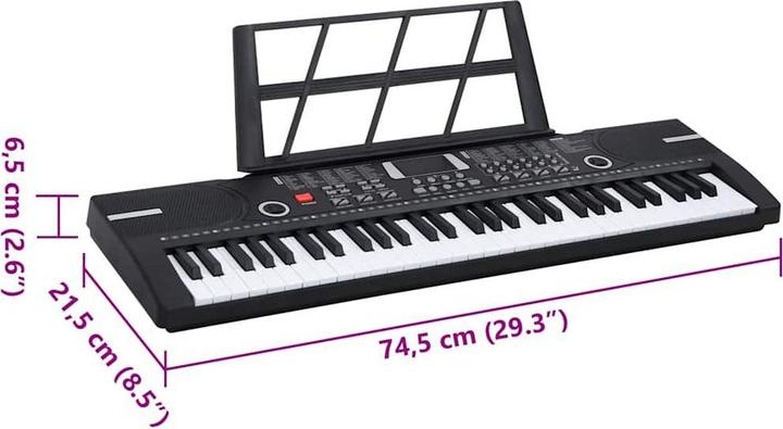 Produktbild VidaXL 61 Tasten Klavier Elektrisches Keyboard mit Notenständer Kinder (61 Tasten)