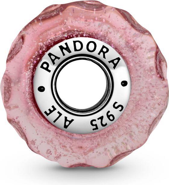 Image du produit Pandora Perles et breloques roses ondulées (Argent 925, Verre de Murano)