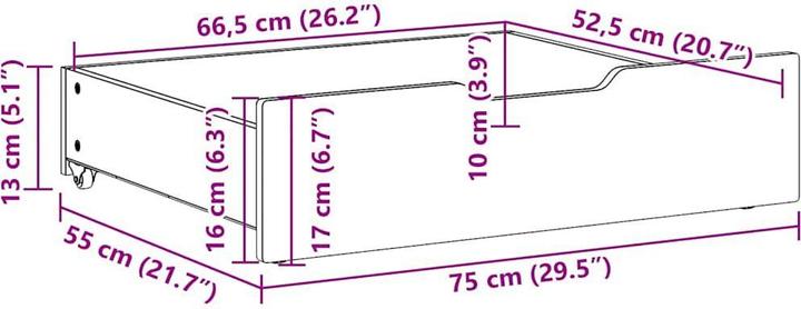 Produktbild VidaXL Bettschubladen mit Rollen 2 Stk.
