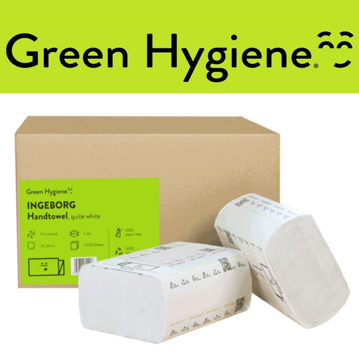 Image du produit Huchtemeier Papier INGEBORG - serviettes pliées, pliage en N, 21x24cm, 3000 feuilles - 100% CO2 (200 x)