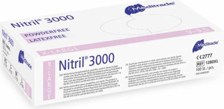 Produktbild Meditrade Nitril 3000 Nitrilhandschuhe weiss (XL)