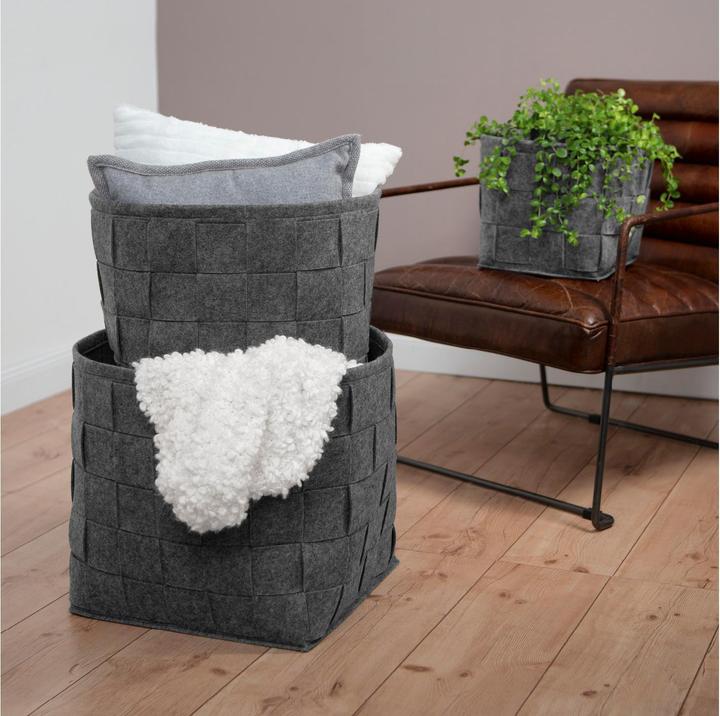 Produktbild N8werk Aufbewahrungskorb Filz 40 cm Dunkelgrau (1 x, 40 cm)
