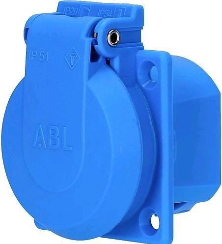Actual product image ABL SCHUKO socket outlet, blue, IP54, with screw connection