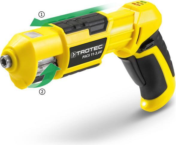 Actual product image Trotec Cordless drill / driver PSCS 11-3.6V, Name: Red. to drill. PSCS 11-3.6V, Protection cl (Rechargeable battery operated)