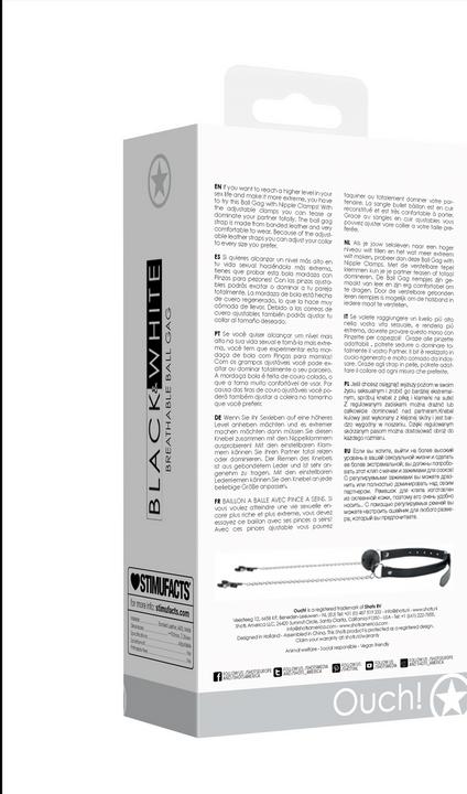 Produktbild Ouch! Breathable Ball Gag With Nipple Clamps