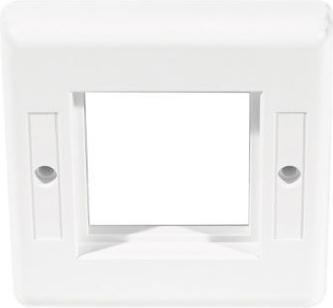 Actual product image Dexlan Frame for data socket inserts, signal white RAL 9003 (Cable hole, 1.50 cm)