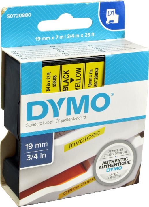 Produktbild Dymo S0720880 Standardband (1.90 cm, Schwarz, Gelb)