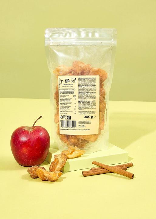 Actual product image KoRo Sulphurised apple pieces with sugar and cinnamon (200 g)