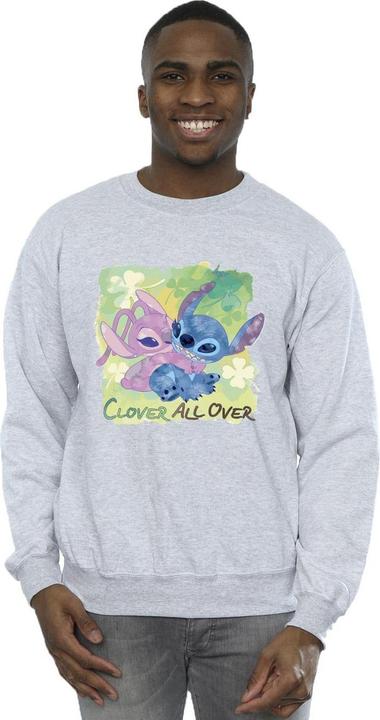 Actual product image Disney Mens Lilo And Stitch St Patrick's Day Clover Sweatshirt (XL)