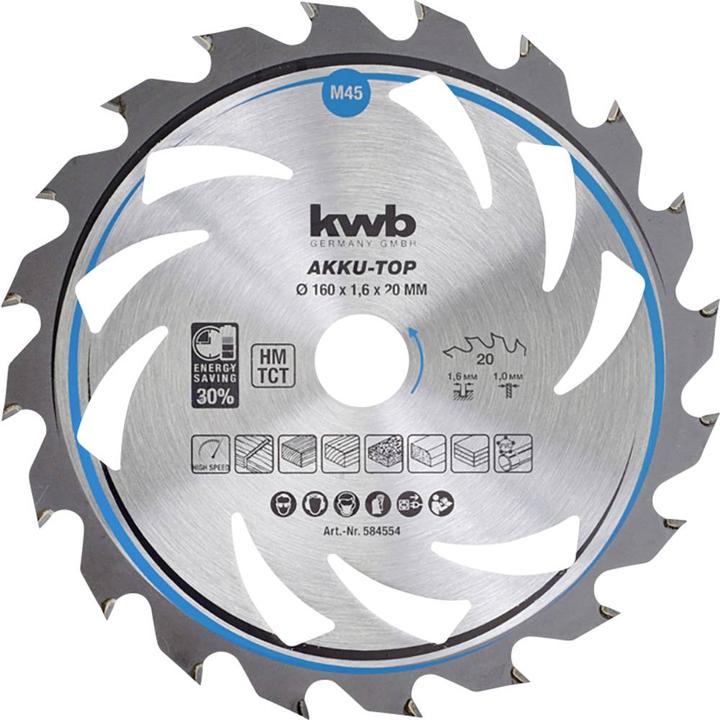 Actual product image kwb Carbide circular saw blade THIN CUT CIRCULAR SAW BLADE, HARDLOCKED