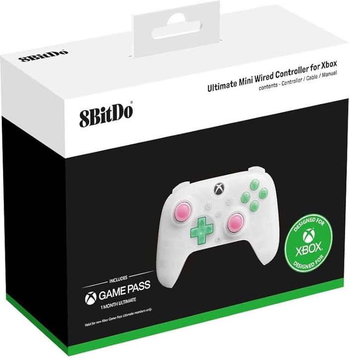 Produktbild 8bitdo Ultimate Mini Wired Xbox Pad Clear White (Xbox Series S)