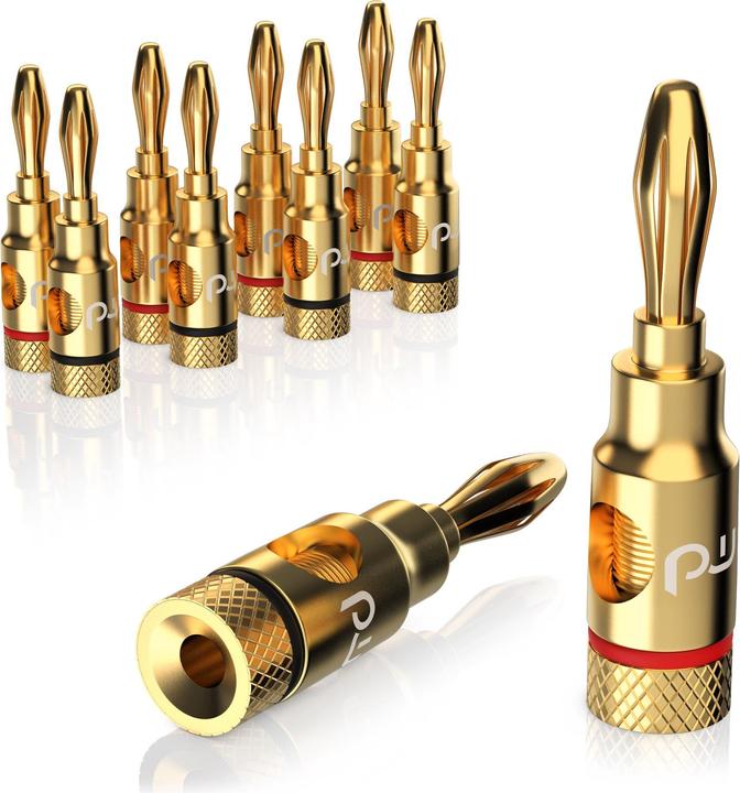 Primewire 10x Bananenstecker für Lautsprecher Kabel bis 6,8mm², Verstärker, HIFI-Receiver Lautsprecherstecker