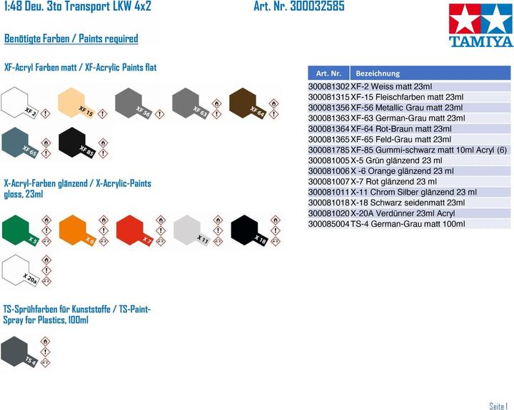Actual product image Tamiya German 3ton 4x2 Cargo Truck