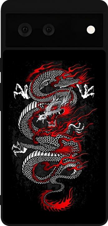 Produktbild PhoneLook Hülle Silikon schwarz Japanese style Dragon Tattoo Red Black (Google Pixel 6)