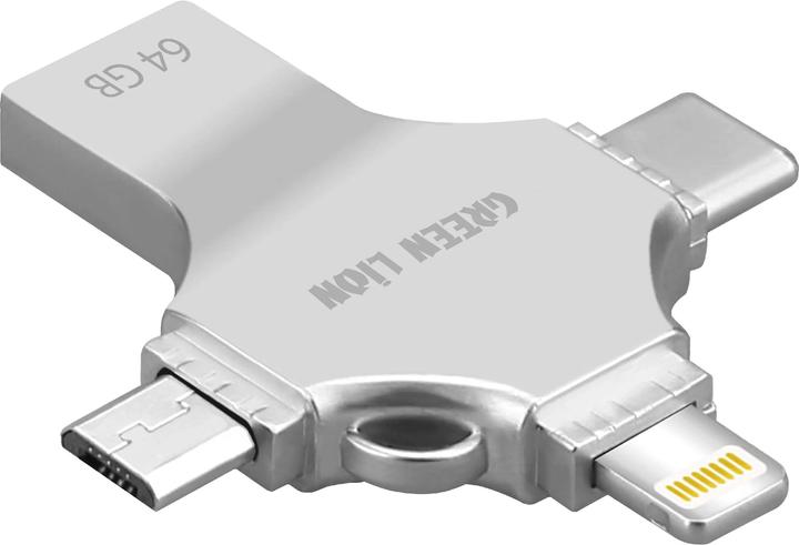 Produktbild Green Lion 4 in 1 USB Flash Drive 64GB (64 GB, Lightning, USB 3.0, Micro USB, USB-C)